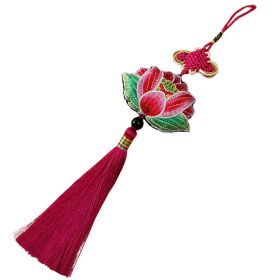 2 Pack Hot Pink Lotus Sachet With Chinese Knot for Car Home Office Pendant Accessories