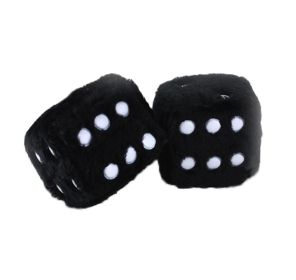 Creative Plush Dice Hanging Ornament for Car Rearview Mirror Home DÃ©cor, Black