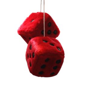 Creative Plush Dice Hanging Ornament for Car Rearview Mirror Home DÃ©cor, Red