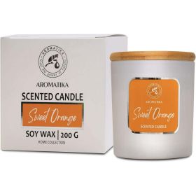 Scented Candle Sweet Orange - Essential Oil Aromatherapy Candle - Soywax Candle - Up to 45 Hours Burn Time - Glass Candle Gift - Luxury and Sensual So