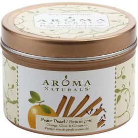 PEACE PEARL AROMATHERAPY by Peace Pearl Aromatherapy ONE 2.5x1.75 inch TIN SOY AROMATHERAPY CANDLE.COMBINES THE ESSENTIAL OILS OF ORANGE